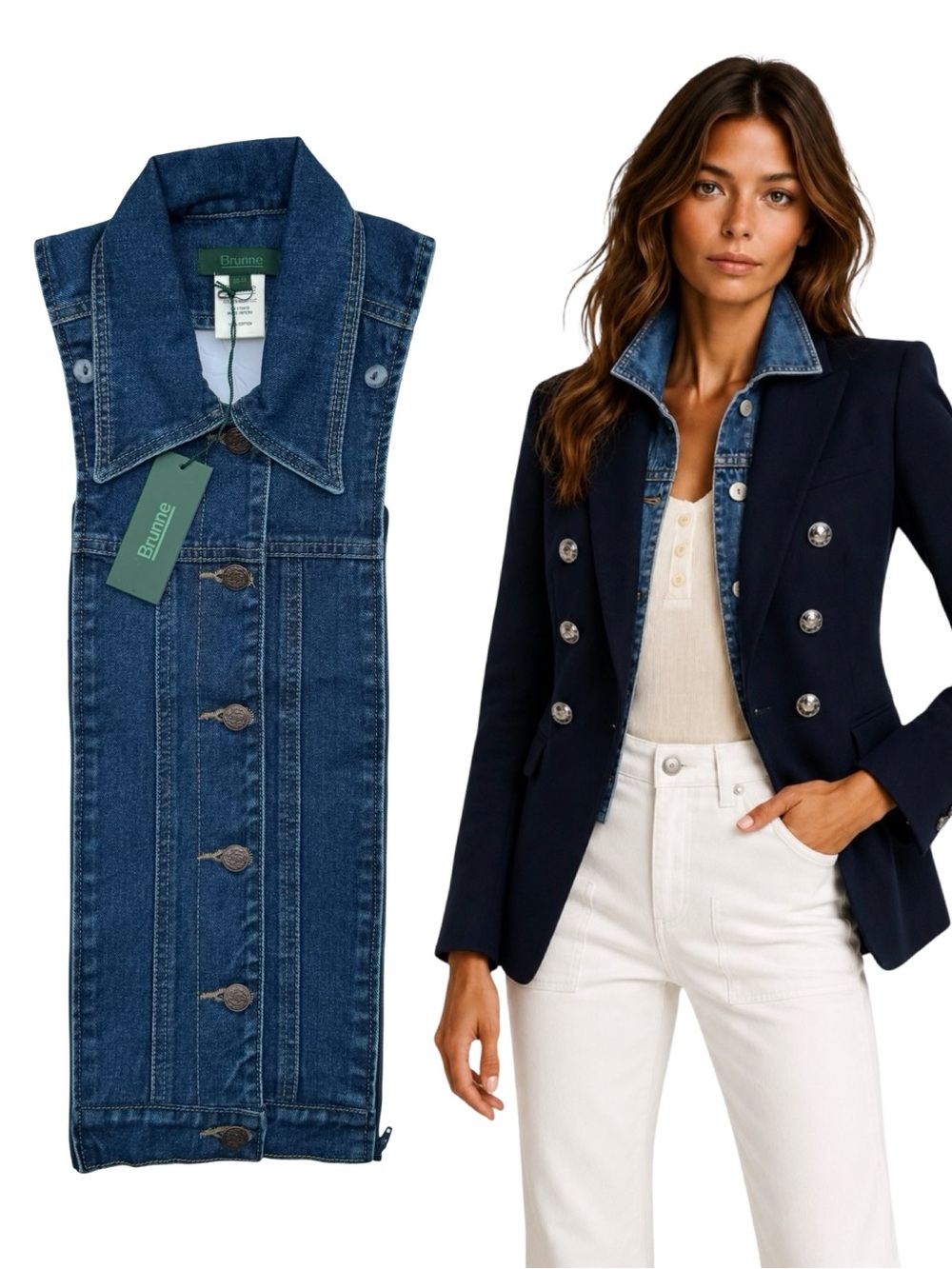 Brunne DICKEY Insert Compatible with VERONICA BEARD Blazer Sz 00-14 Dark Blue